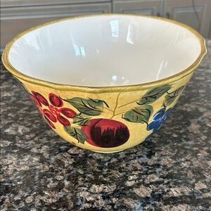 RAYMOND WAITES FLORAL CERAMIC BOWL
